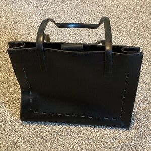 Valerie Stevens Black Leather Handbag
